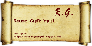 Reusz Györgyi névjegykártya